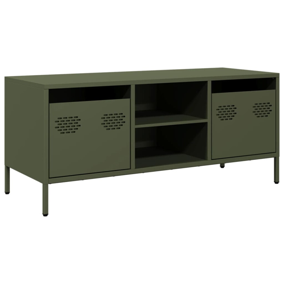 vidaXL TV Cabinet TV Stand Entertainment Centre Olive Green Cold-rolled Steel