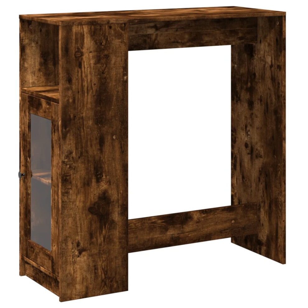 Vidaxl Bar Table With Racks Pub Table Bistro Table Smoked Oak Engineered Wood