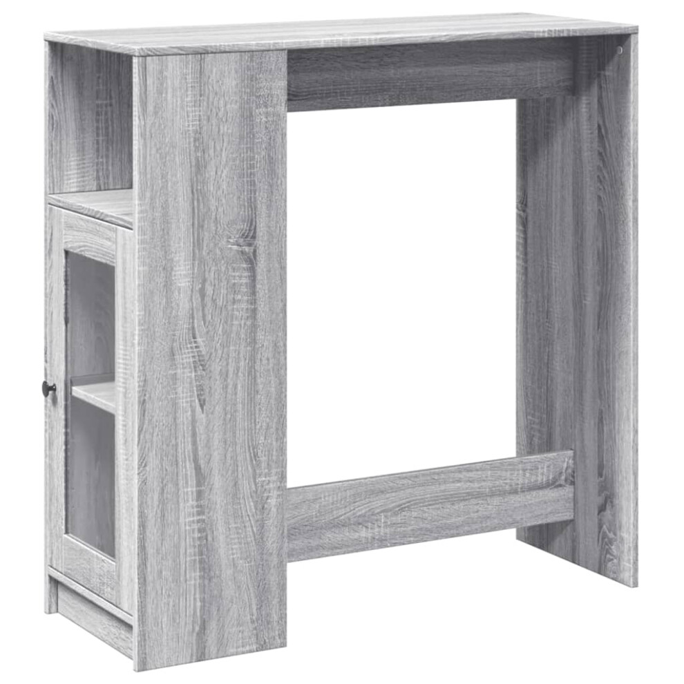 Vidaxl Bar Table With Racks Pub Table Bistro Table Sonoma Engineered Wood Grey