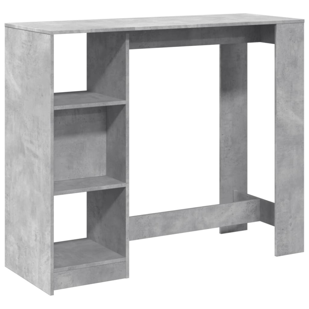 vidaXL Bar Table with Shelf Pub Bistro Table Concrete Grey Engineered Wood