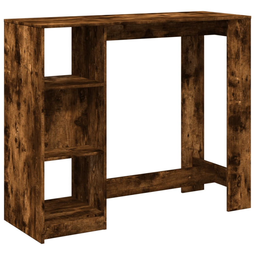 Vidaxl Bar Table With Shelf Pub Table Bistro Table Smoked Oak Engineered Wood