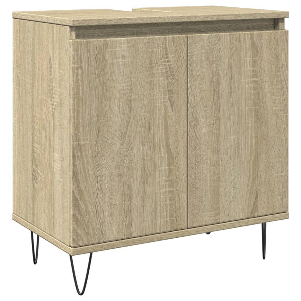 vidaXL Bathroom Cabinet Storage Cabinet Vanity Unit Sonoma Oak Engineered Wood