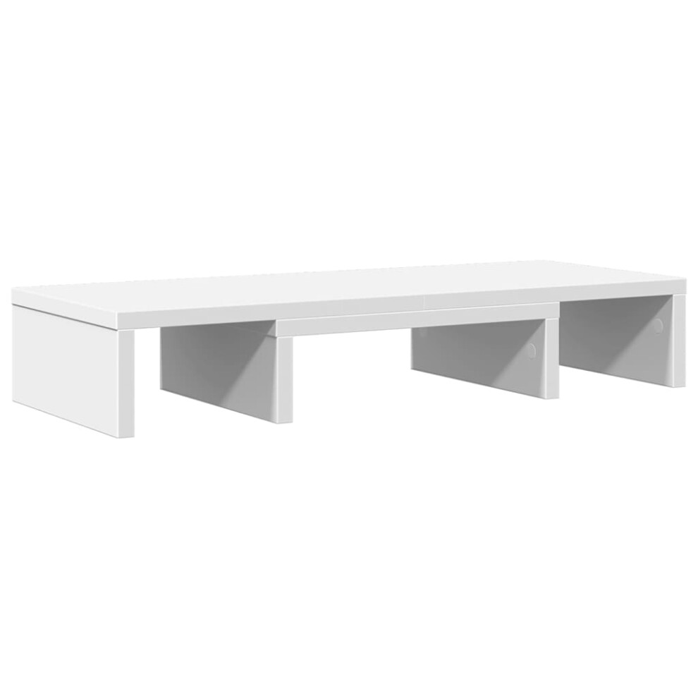 Vidaxl Monitor Stand Computer Monitor Riser Adjustable Engineered Wood White
