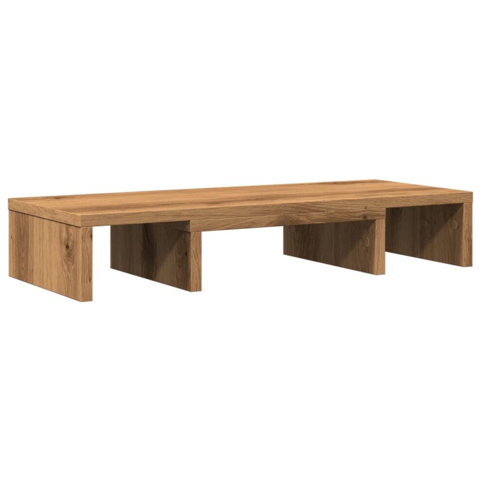 Vidaxl Monitor Stand Adjustable Monitor Riser Artisian Oak Engineered Wood