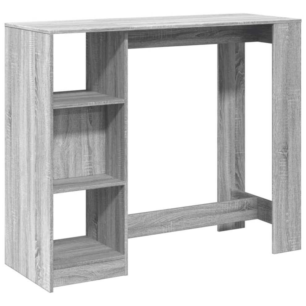 vidaXL Bar Table with Shelf Pub Table Bistro Table Grey Sonoma Engineered Wood