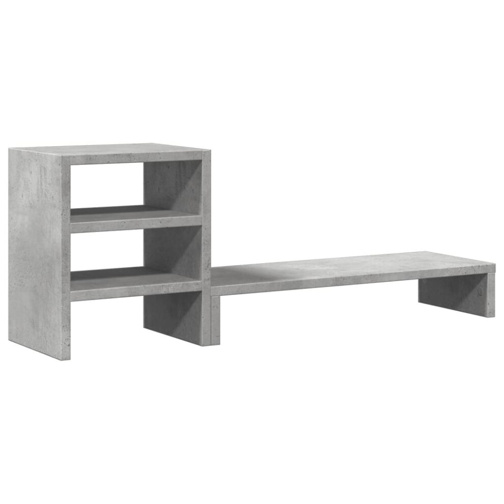 vidaXL Monitor Stand&Desk Organiser Riser Stand Concrete Grey Engineered Wood