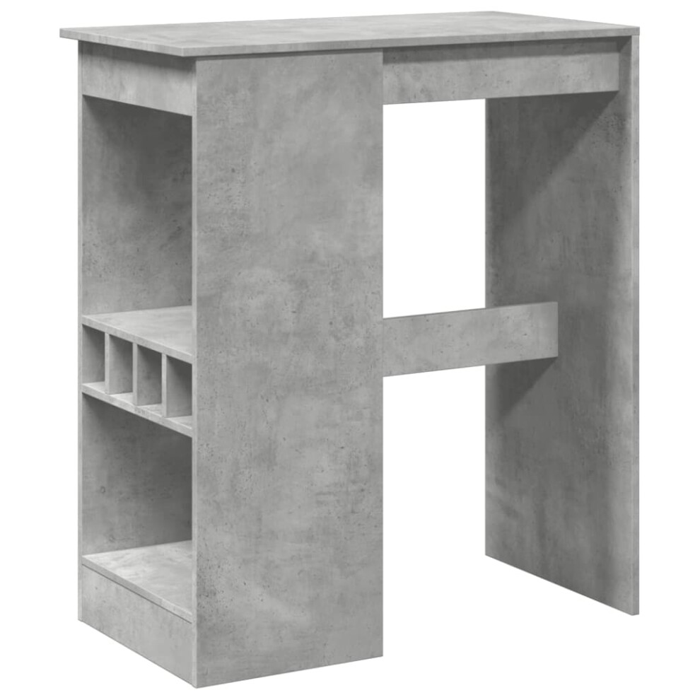 Vidaxl Bar Table With Racks Pub Bistro Table Concrete Grey Engineered Wood