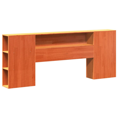 VidaXL vidaXL Headboard with Storage Bed Headboard Wax Brown 200 cm Solid Wood Pine 2