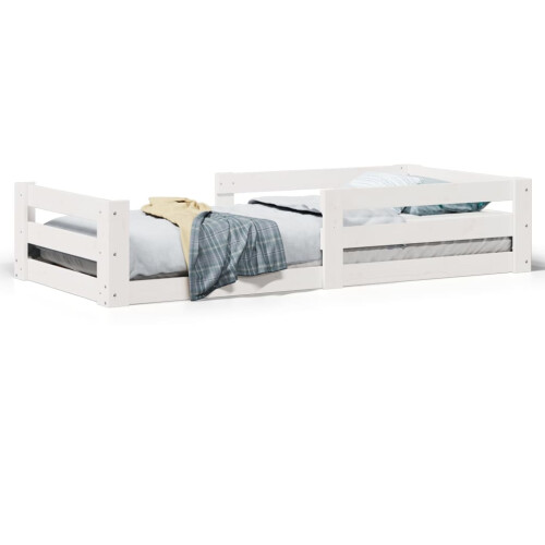 VidaXL vidaXL Bed Frame without Mattress White 75x190 cm Small Single Solid Wood Pine 1