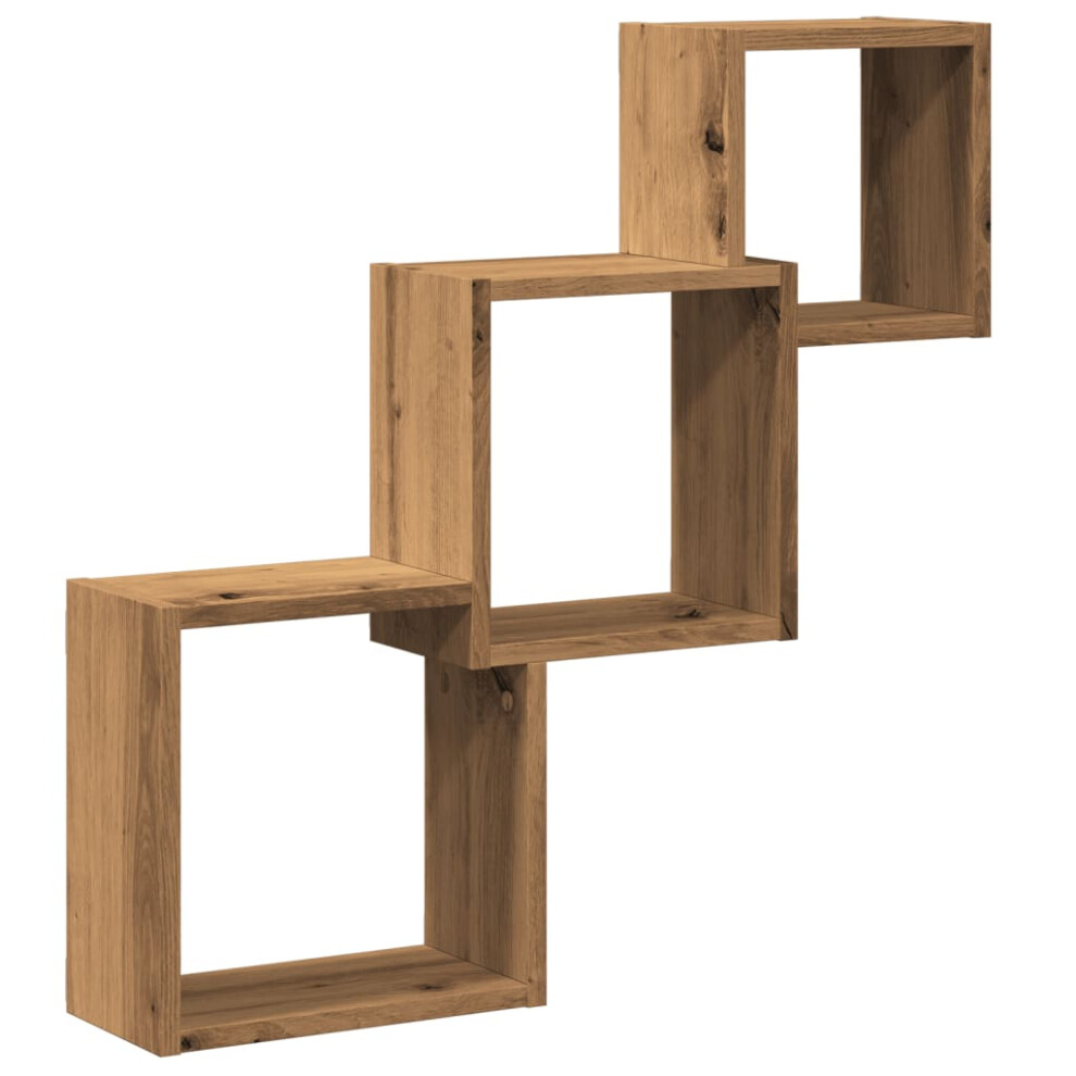 vidaXL Wall Cube Shelves Storage Floating Shelves Artisan Oak Engineered Wood