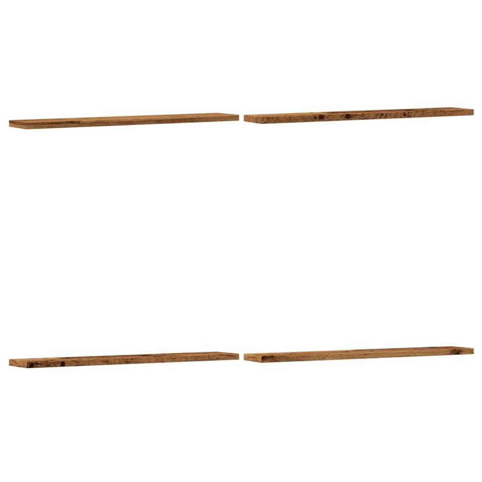 Vidaxl Bookshelf Boards Floating Shelves Set 4 Pcs Old Wood Engineered Wood