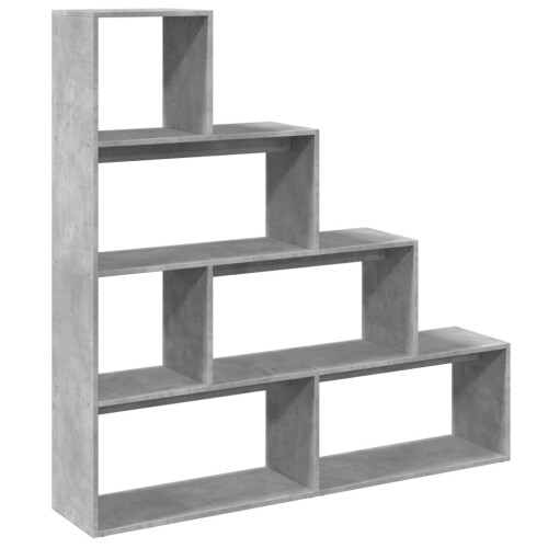 VidaXL vidaXL Room Divider Bookcase Bookshelf 4-Tier Concrete Grey Engineered Wood