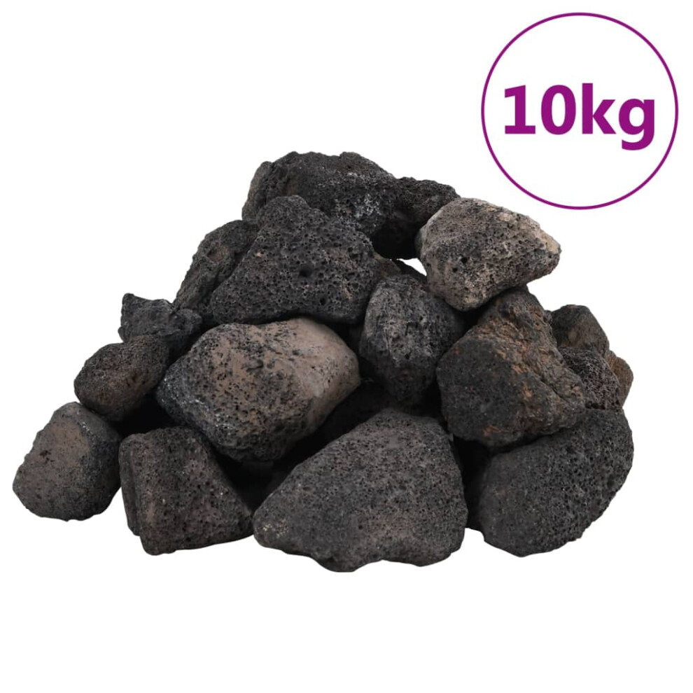 vidaXL Volcanic Rocks Lava Accent Rocks Volcanic Lava Stones Beads 10 kg Black