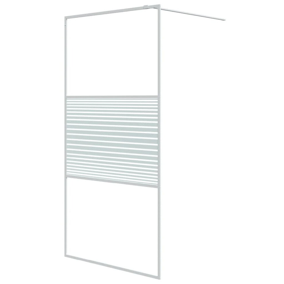 Vidaxl Walk-In Shower Wall White 100X195 Cm Clear Esg Glass Shower Screen