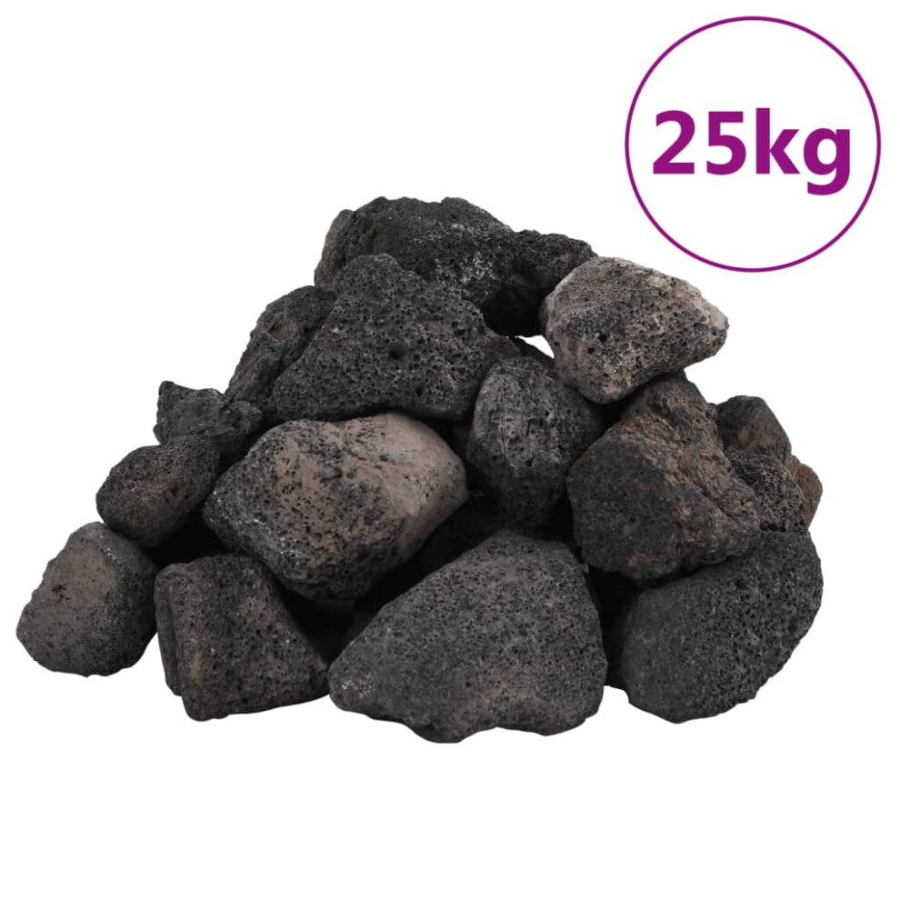 Vidaxl Volcanic Rocks Lava Accent Rocks Volcanic Lava Stones Beads 25 Kg Black