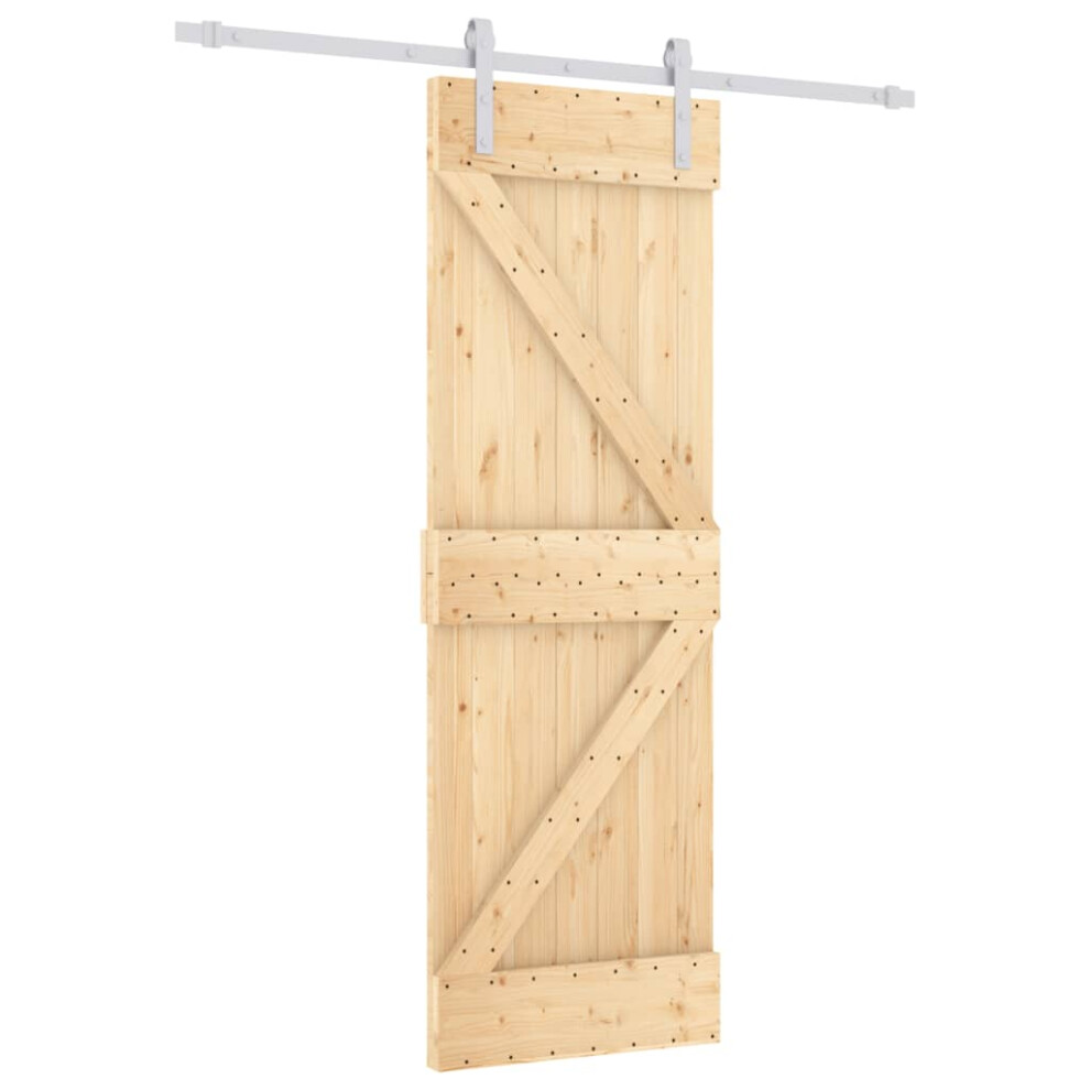 vidaXL Sliding Door Barn Door with Hardware Set Interior Door Solid Wood Pine