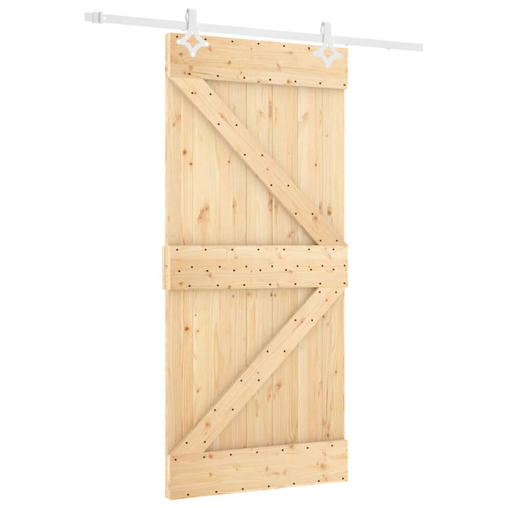 vidaXL Sliding Door with Hardware Set Interior Door Barn Door Solid Wood Pine