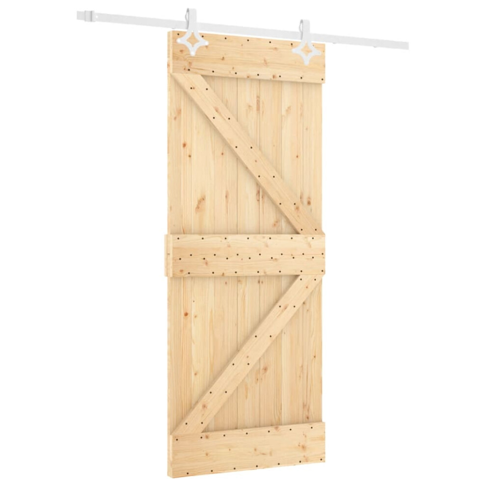 vidaXL Sliding Door with Hardware Set Interior Door Barn Door Solid Wood Pine