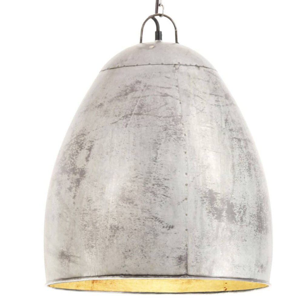 vidaXL Industrial Hanging Lamp 25 W Silver Round 42 cm E27 Ceiling Light Home