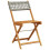 VidaXL vidaXL Folding Garden Chairs 4 pcs Chairs Grey Poly Rattan and Solid Wood 3