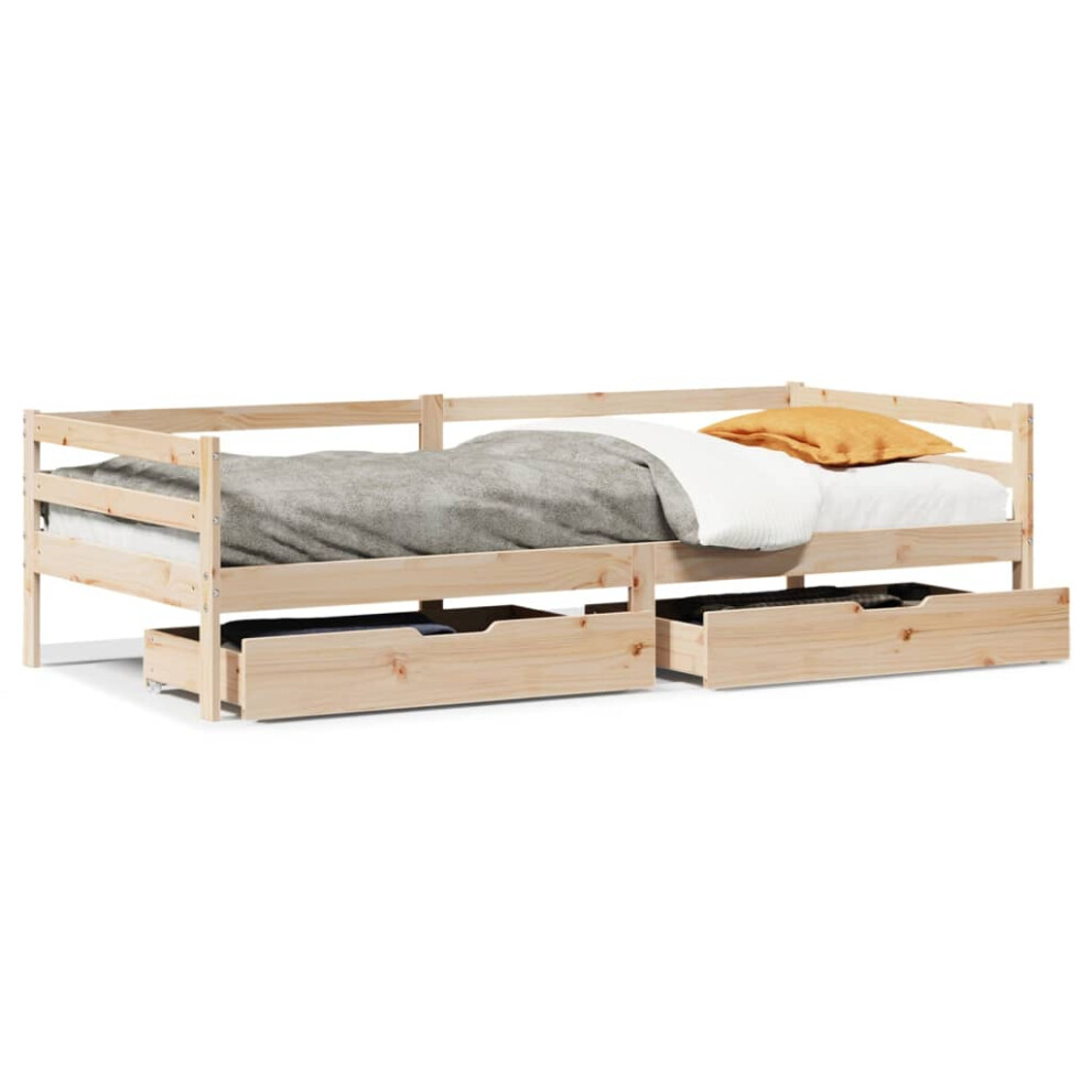 vidaXL Daybed with Drawers Sofa Bed Guest Bed Couch 90x200 cm Solid Wood Pine-image-OPC-PFDHCGY-NEW