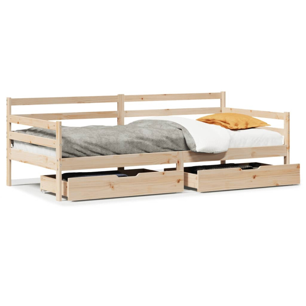 vidaXL Daybed with Drawers Sofa Bed Guest Bed Couch 90x200 cm Solid Wood Pine
