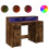 VidaXL vidaXL Desk with LED Lights Writing Working Table Smoked Oak Engineered Wood 2