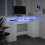 VidaXL vidaXL Desk with LED Lights Writing Table Working Table White Engineered Wood 5