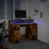 VidaXL vidaXL Desk with LED Lights Writing Working Table Smoked Oak Engineered Wood 5