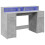 VidaXL vidaXL Desk with LED Lights Study Working Table Concrete Grey Engineered Wood 3