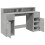 VidaXL vidaXL Desk with LED Lights Study Working Table Concrete Grey Engineered Wood 9