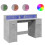 VidaXL vidaXL Desk with LED Lights Study Working Table Concrete Grey Engineered Wood 1