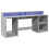 VidaXL vidaXL Desk with LED Lights Study Working Table Concrete Grey Engineered Wood 3