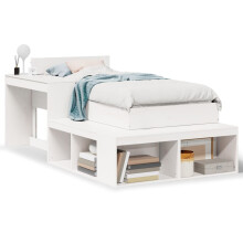 vidaXL Massivholzbett ohne Matratze Weiß 75x190 cm Kiefernholz