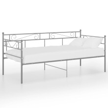 vidaXL Sofa Bed Frame Grey Metal Sleepover Occasional Resting Living Room