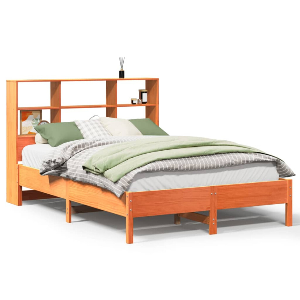 Vidaxl Bookcase Bed Without Mattress Bed Wax Brown 160X200cm Solid Wood Pine