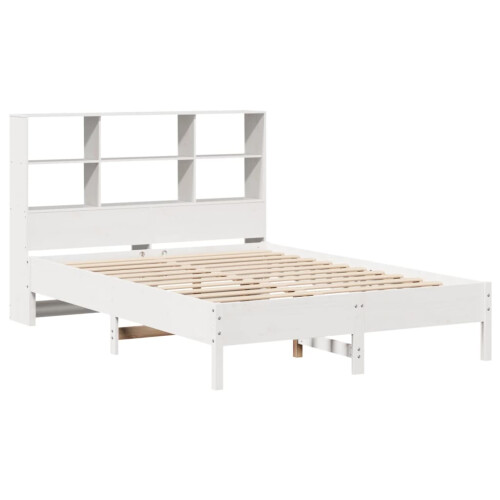 VidaXL vidaXL Bookcase Bed without Mattress Bed Base White 160x200cm Solid Wood Pine 2