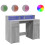 VidaXL vidaXL Desk with LED Lights Writing Working Table Grey Sonoma Engineered Wood 2