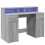 VidaXL vidaXL Desk with LED Lights Writing Working Table Grey Sonoma Engineered Wood 3