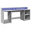 VidaXL vidaXL Desk with LED Lights Writing Working Table Grey Sonoma Engineered Wood 3