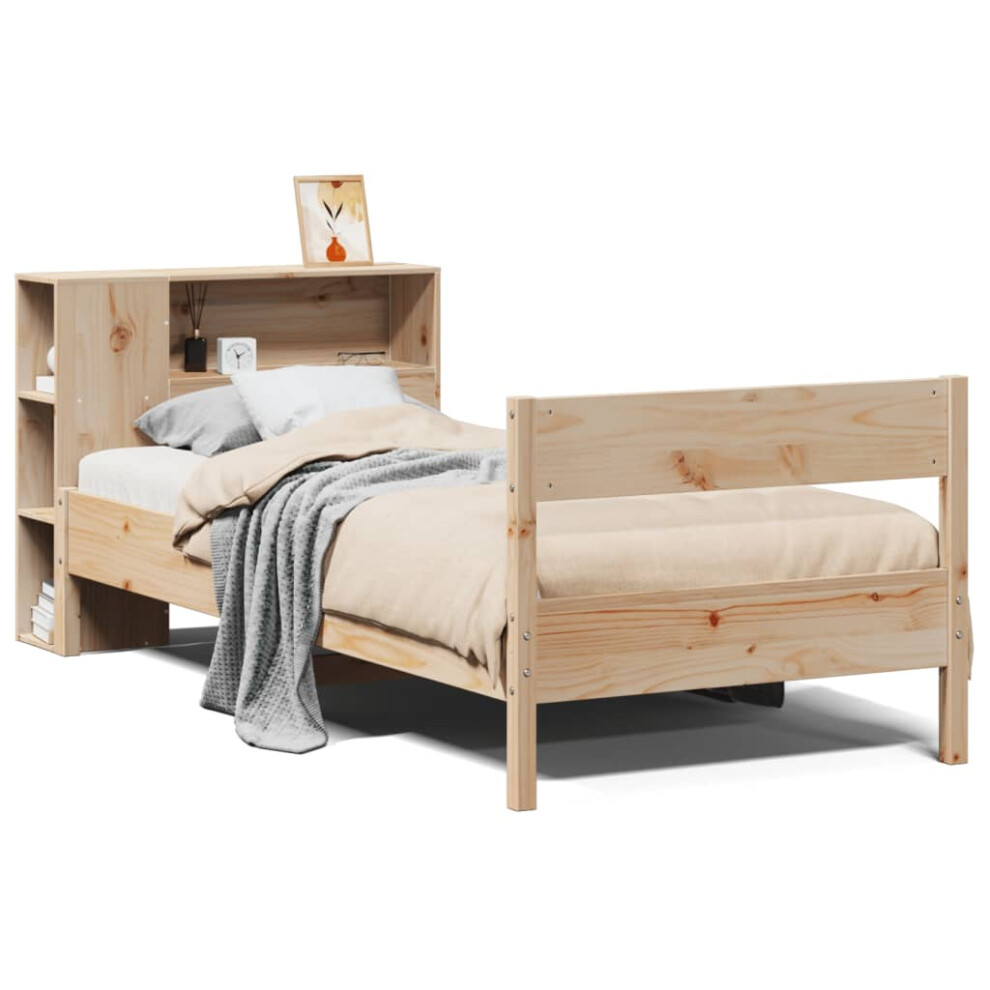 vidaXL Bookcase Bed without Mattress Home Bed Base 100x200cm Solid Wood Pine