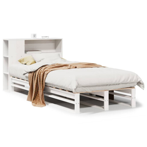 VidaXL vidaXL Bookcase Bed without Mattress White 75x190 cm Small Single Solid Wood 1