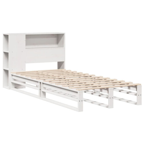 VidaXL vidaXL Bookcase Bed without Mattress White 75x190 cm Small Single Solid Wood 2