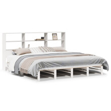 vidaXL Bookcase Bed without Mattress White 180x200 cm Super King Solid Wood