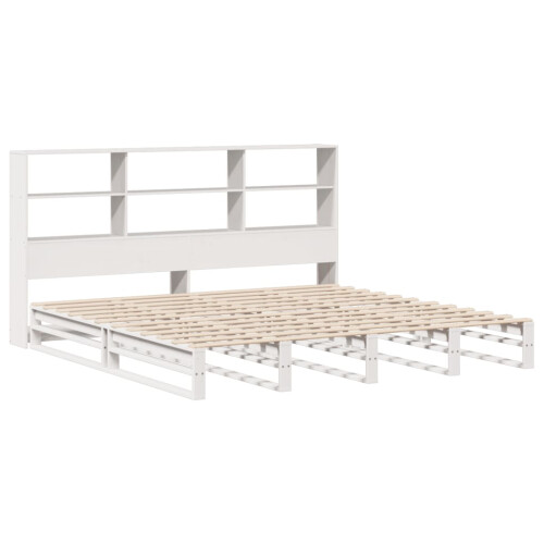 VidaXL vidaXL Bookcase Bed without Mattress White 180x200 cm Super King Solid Wood 2