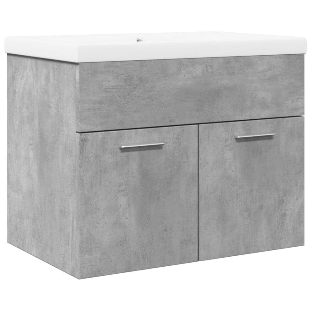 vidaXL Bathroom Sink Cabinet with Built-in Basin Sink Cupboard Concrete Grey