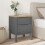 VidaXL vidaXL Bedside Cabinet Nightstand Side Table Bed Cabinet Grey Solid Wood Pine 3