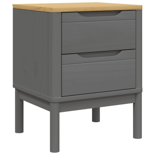 VidaXL vidaXL Bedside Cabinet Nightstand Side Table Bed Cabinet Grey Solid Wood Pine 1