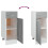VidaXL vidaXL Drawer Bottom Cabinet Grey Sonoma Engineered Wood Kitchen Cupboard 8