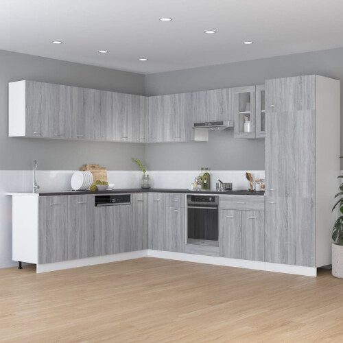 VidaXL vidaXL Drawer Bottom Cabinet Grey Sonoma Engineered Wood Kitchen Cupboard 2